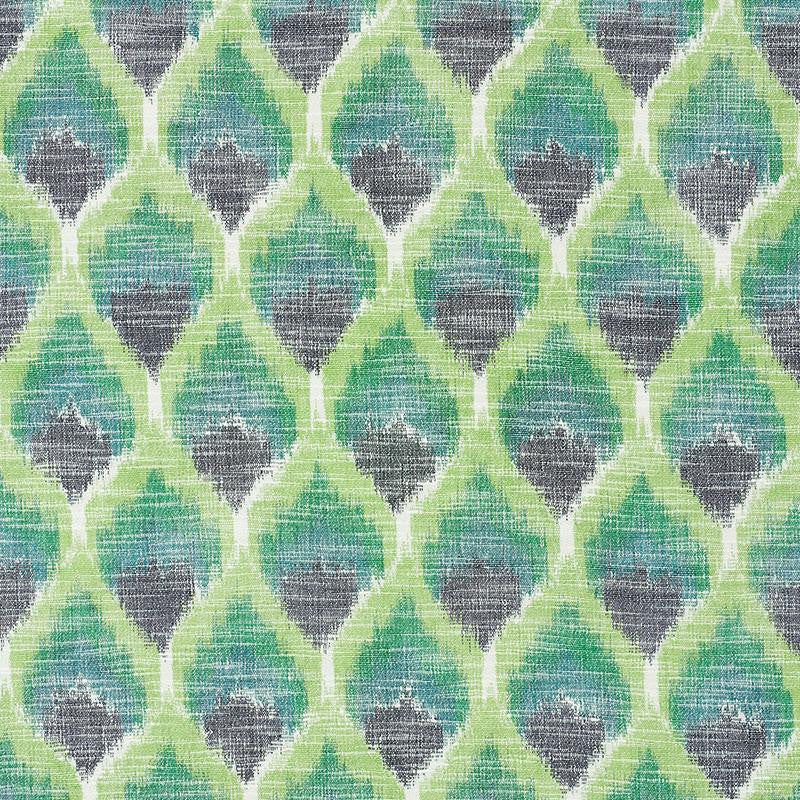 Odisha Ikat Greens 72640 by Schumacher Designer Fabric Ikat Collection 4.5" - Swanky Fabrics -
