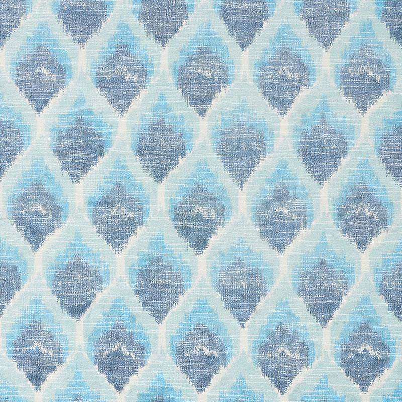 Odisha Ikat Blues 72641 by Schumacher Designer Fabric Ikat Collection 4.5" - Swanky Fabrics -