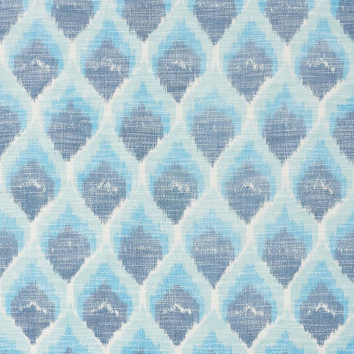 Odisha Ikat Blues 72641 by Schumacher Designer Fabric Ikat Collection 4.5" - Swanky Fabrics -