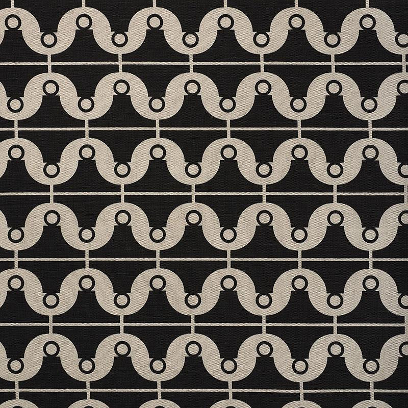 London Bridge Black & Natural 177132 by Schumacher Designer Fabric Studio Bon 3.5" - Swanky Fabrics -