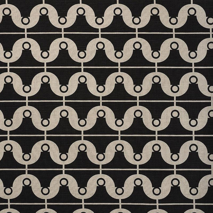 London Bridge Black & Natural 177132 by Schumacher Designer Fabric Studio Bon 3.5" - Swanky Fabrics -