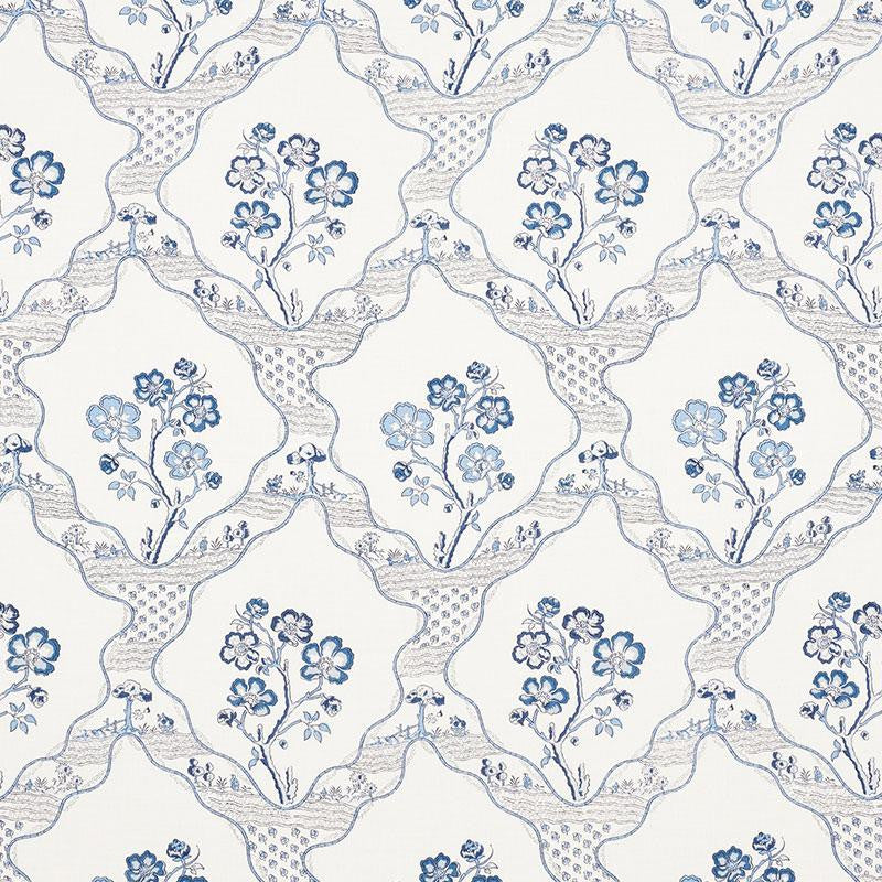 Marella Delft 176850 by Schumacher Designer Fabric Country Chic 10.75" - Swanky Fabrics -