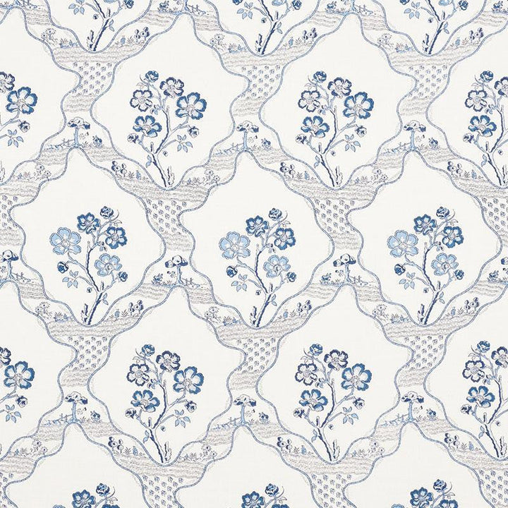 Marella Delft 176850 by Schumacher Designer Fabric Country Chic 10.75" - Swanky Fabrics -