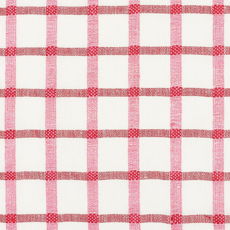 Pauline Check Casement Rose 72072 by Schumacher Designer Fabric Country Chic 2.0" - Swanky Fabrics -