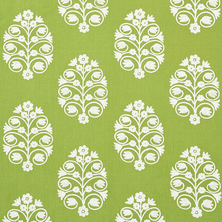 Talitha Embroidery Leaf 72092 by Schumacher Fabric Uncommon Threads 12.5" - Fabric Carolina -