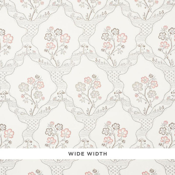 Marella Rose 5008800 by Schumacher Designer Wallpaper Country Chic 11.0" - Swanky Fabrics -
