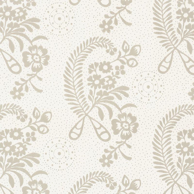 Millicent Grisaille 5008810 by Schumacher Designer Wallpaper Wallflowers 13.5" - Swanky Fabrics -