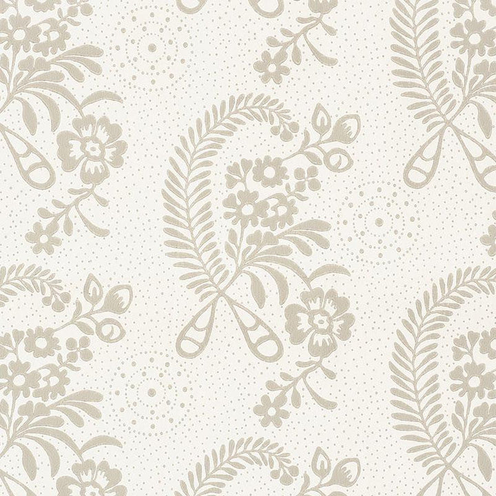 Millicent Grisaille 5008810 by Schumacher Designer Wallpaper Wallflowers 13.5" - Swanky Fabrics -