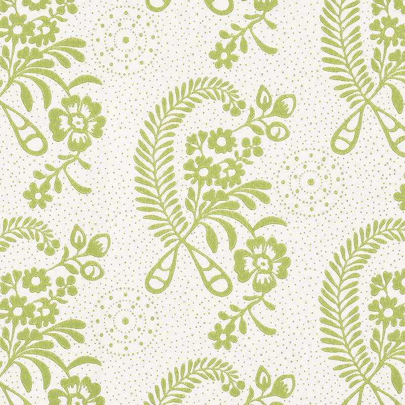Millicent Leaf 5008811 by Schumacher Wallpaper Wallflowers 13.5" - Fabric Carolina -
