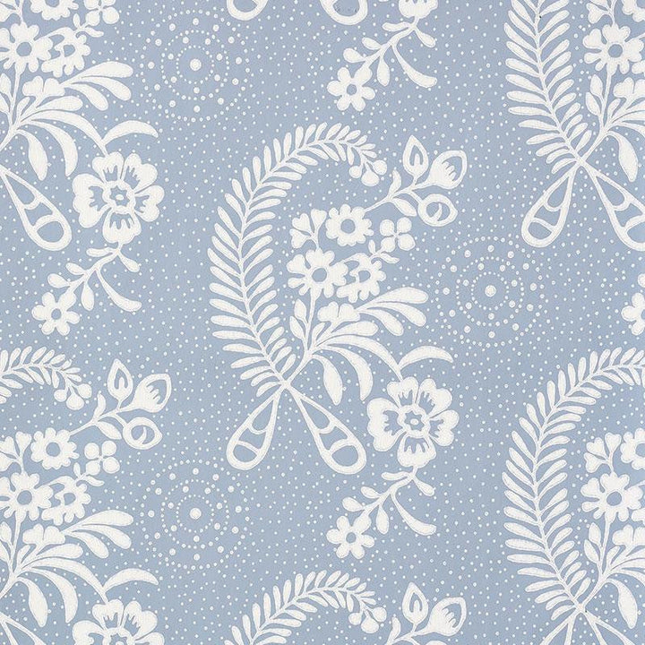 Millicent Delft 5008813 by Schumacher Designer Wallpaper Wallflowers 13.5" - Swanky Fabrics -
