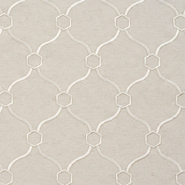 20910-11 by Charlotte Fabric Embroidered Linens 44% Rayon, 30% Polyester, 26% Linen Asia Exceeds 120,000 Wyzenbeek Rubs (Heavy Duty) </p><p>Repeat: Horizontal: 3.5" x Vertical: 5" 54 Inches - Fabric Carolina -