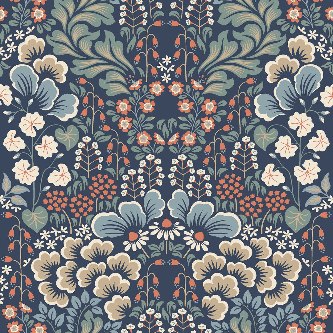Blomstervall - Midnight Multi by Schumacher Wallcovering