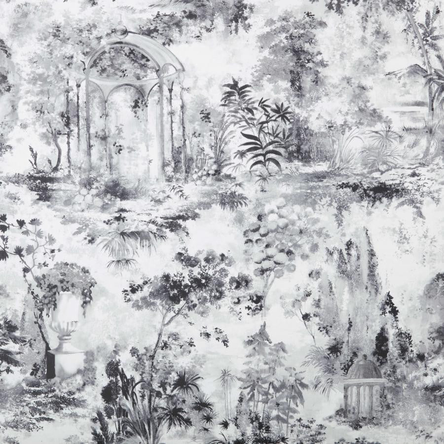 Pavilion (Wp) # 03 Stone by 1838 Wallcoverings Designer Wallpaper Pavilion HALF DROP PASTE THE WALL UNITED KINGDOM 29.5" 27.5"X11YD - Swanky Fabrics -