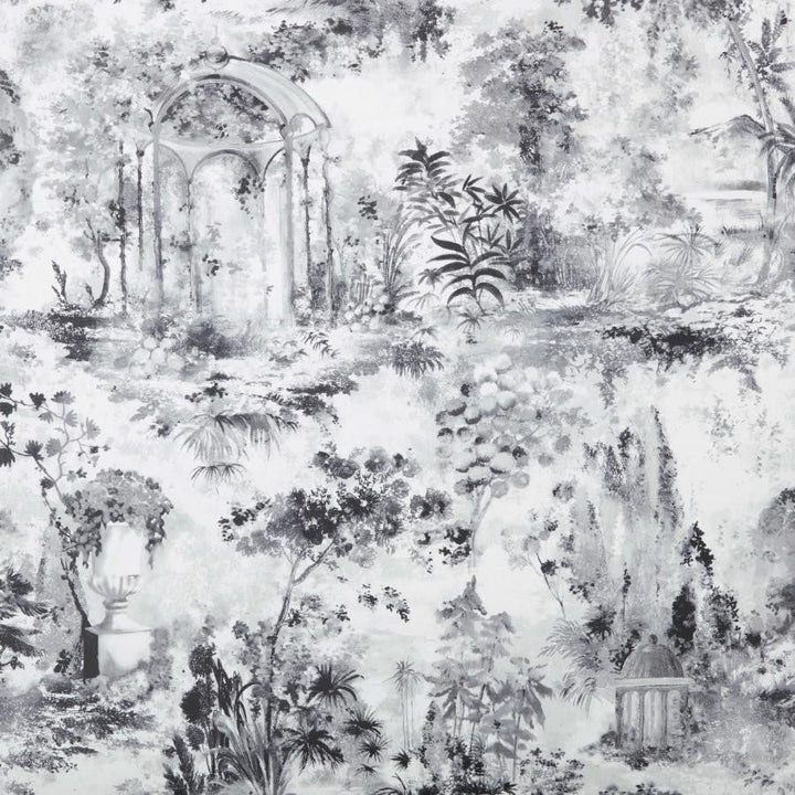 Pavilion (Wp) # 03 Stone by 1838 Wallcoverings Designer Wallpaper Pavilion HALF DROP PASTE THE WALL UNITED KINGDOM 29.5" 27.5"X11YD - Swanky Fabrics -