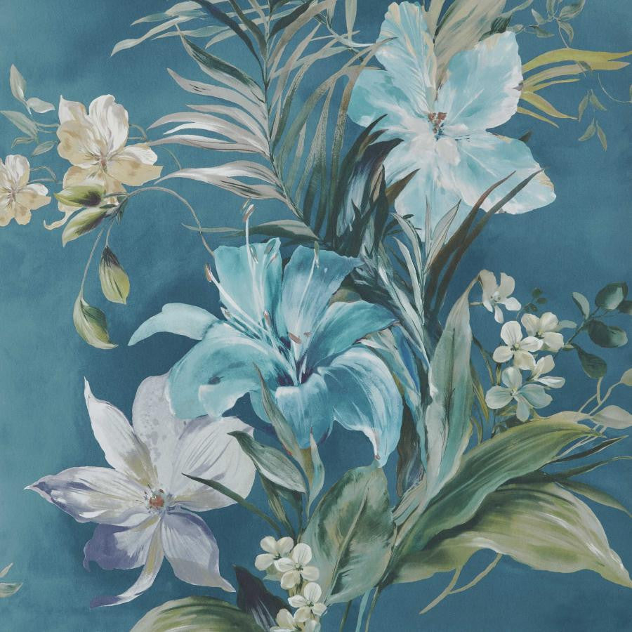 Lilliana (Wp) # 04 Peacock by 1838 Wallcoverings Wallpaper Pavilion HALF DROP PASTE THE WALL UNITED KINGDOM 31" 20.5"X11YD - Fabric Carolina -