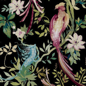 Bird Sonnet (Wp) # 05 Jet by 1838 Wallcoverings Wallpaper