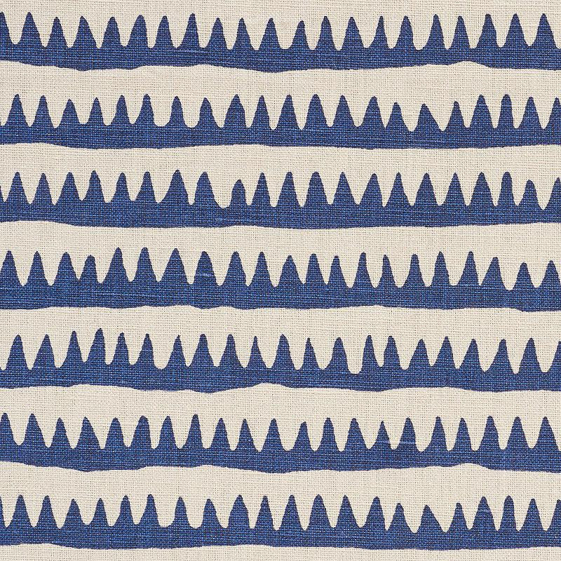 Corfu Hand Printed Stripe Navy 177970 by Schumacher Fabric Primitive Beauty 26.5" - Fabric Carolina -