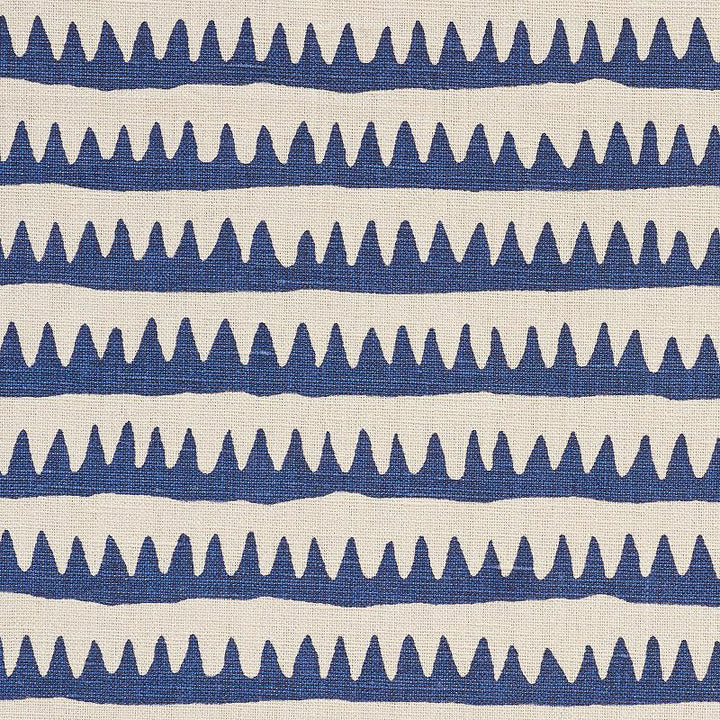Corfu Hand Printed Stripe Navy 177970 by Schumacher Fabric Primitive Beauty 26.5" - Fabric Carolina -