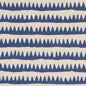 Corfu Hand Printed Stripe Navy 177970 by Schumacher Fabric
