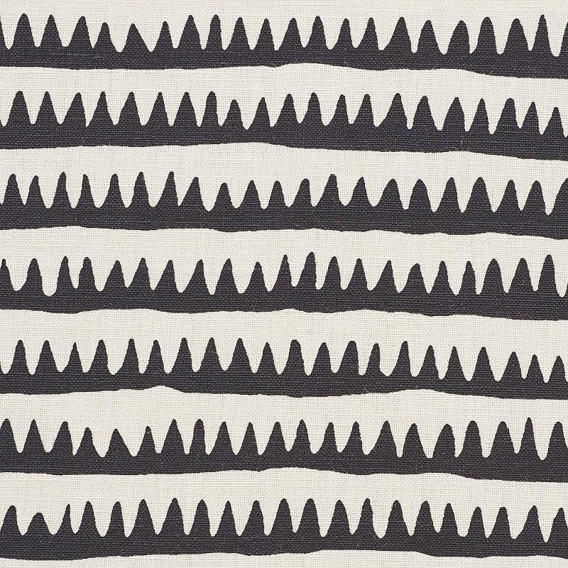 Corfu Hand Printed Stripe Black 177971 by Schumacher Fabric Primitive Beauty 26.5" - Fabric Carolina -
