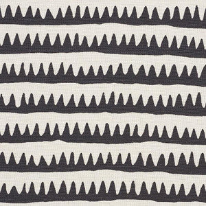 Corfu Hand Printed Stripe Black 177971 by Schumacher Fabric