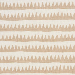 Corfu Hand Printed Stripe Sand 177972 by Schumacher Fabric