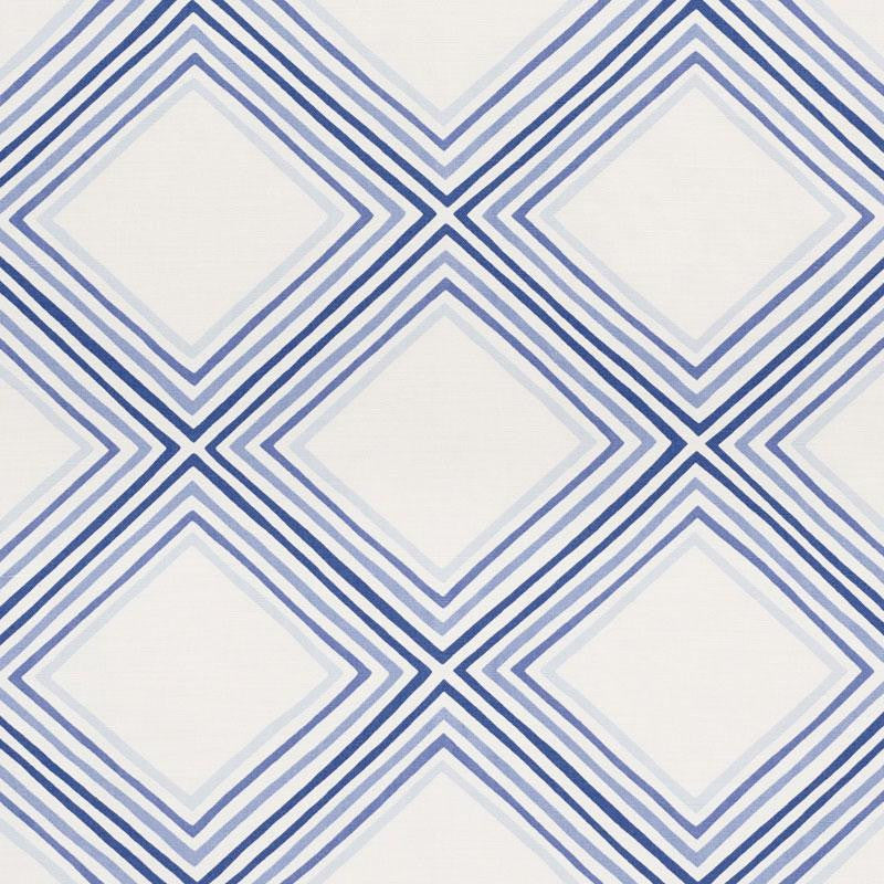 Square Dance Blue 178271 by Schumacher Fabric Vera Neumann 13.5" - Fabric Carolina -