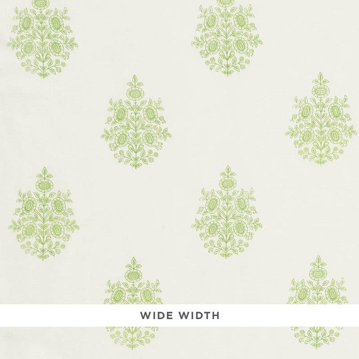 Asara Flower Sheer Green 178371 by Schumacher Designer Fabric Patterned Sheers & Casements 13.38" - Swanky Fabrics -