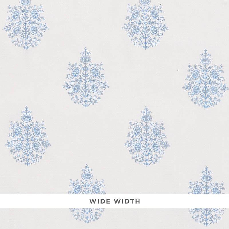 Asara Flower Sheer Blue 178372 by Schumacher Designer Fabric Patterned Sheers & Casements 13.38" - Swanky Fabrics -