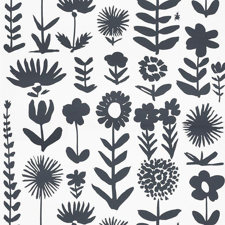 Wild Things Black 5009810 by Schumacher Wallpaper Vera Neumann 27.0" - Fabric Carolina -