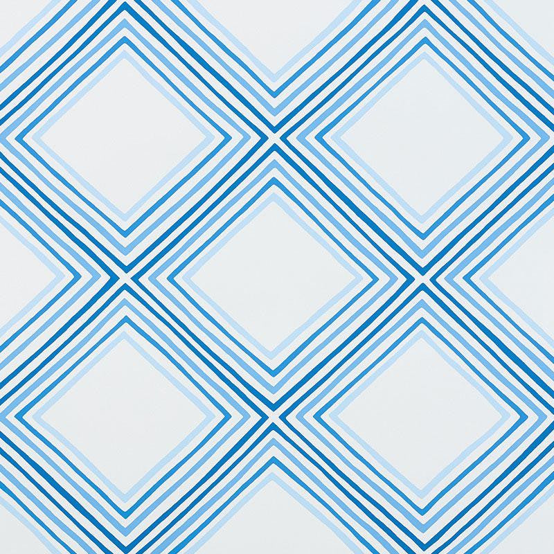 Square Dance Blue 5009831 by Schumacher Wallpaper Vera Neumann 27.0" - Fabric Carolina -