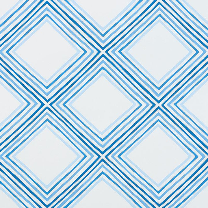 Square Dance Blue 5009831 by Schumacher Wallpaper Vera Neumann 27.0" - Fabric Carolina -