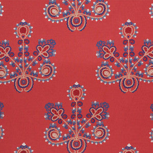Estrella Embroidery Vermilion 74451 by Schumacher Fabric