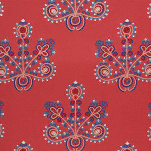 Estrella Embroidery Vermilion 74451 by Schumacher Fabric