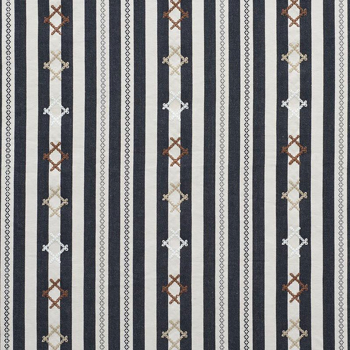Rhodes Stripe Black 74461 by Schumacher Designer Fabric Open Sky 6.62" - Swanky Fabrics -