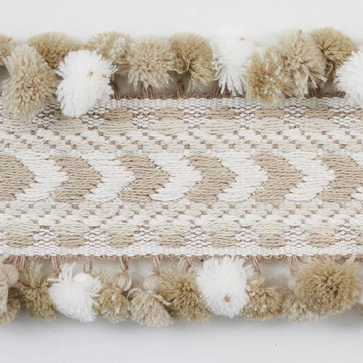 Maracana Pom Tape Linen 75650 by Schumacher Trim Primitive Beauty 2.5" - Fabric Carolina -