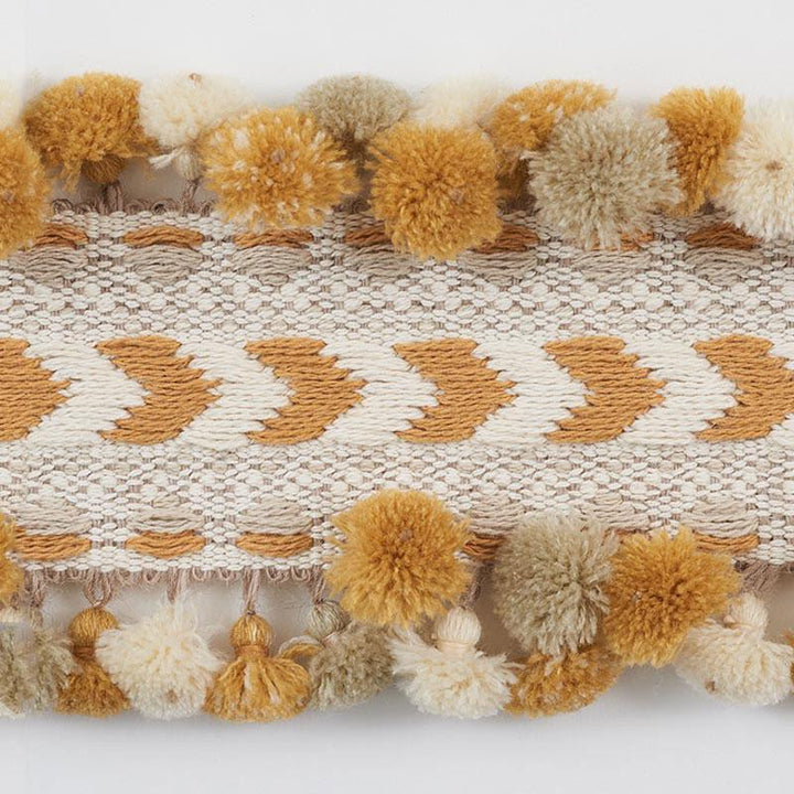 Maracana Pom Tape Ochre 75651 by Schumacher Trim Primitive Beauty 2.5" - Fabric Carolina -