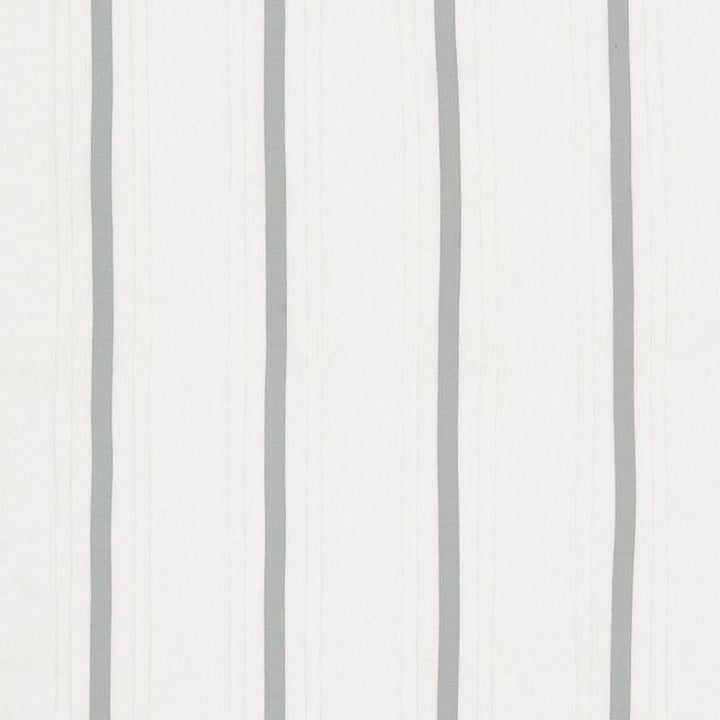 Stripe Appliqu Sheer Grey 75761 by Schumacher Fabric Natural Sheers 6.5" - Fabric Carolina -