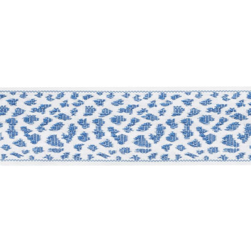 Leopard Tape Blue 75850 by Schumacher Trim Indoor/Outdoor: Prints & Wovens 2.12" - Fabric Carolina -