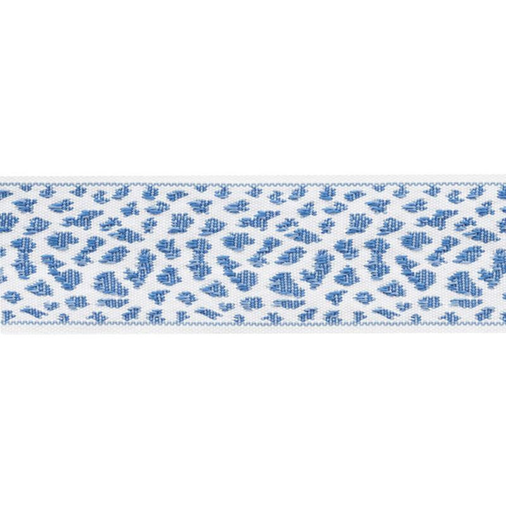 Leopard Tape Blue 75850 by Schumacher Trim Indoor/Outdoor: Prints & Wovens 2.12" - Fabric Carolina -