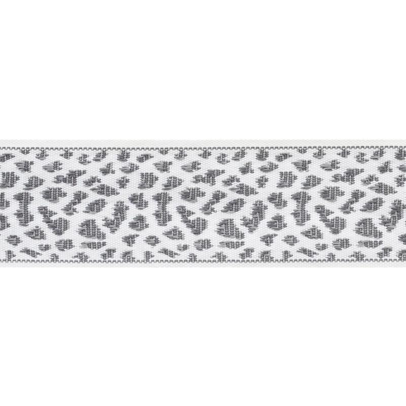 Leopard Tape Grey 75855 by Schumacher Trim Indoor/Outdoor: Prints & Wovens 2.12" - Fabric Carolina -
