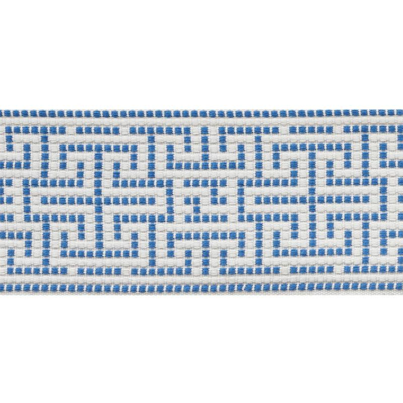 Maze Tape Indoor/Outdoor Blue 75950 by Schumacher Designer Trim Indoor/Outdoor: Prints & Wovens 3.75" - Swanky Fabrics -