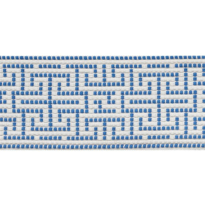 Maze Tape Indoor/Outdoor Blue 75950 by Schumacher Trim Indoor/Outdoor: Prints & Wovens 3.75" - Fabric Carolina -