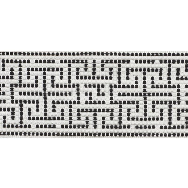Maze Tape Indoor/Outdoor Black 75952 by Schumacher Trim Indoor/Outdoor: Prints & Wovens 3.75" - Fabric Carolina -