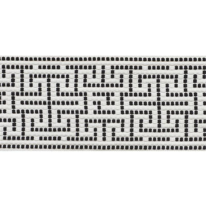 Maze Tape Indoor/Outdoor Black 75952 by Schumacher Trim Indoor/Outdoor: Prints & Wovens 3.75" - Fabric Carolina -