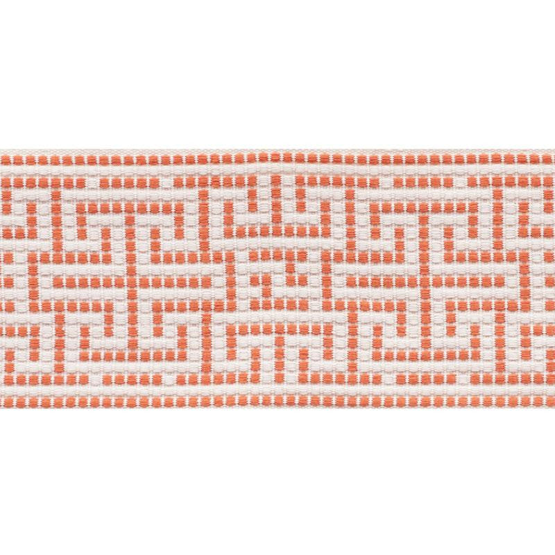 Maze Tape Orange 75953 by Schumacher Designer Trim Indoor/Outdoor: Prints & Wovens 3.75" - Swanky Fabrics -