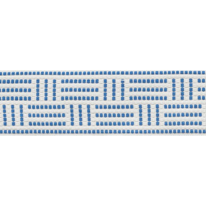 Brickell Tape Indoor/Outdoor Blue 75960 by Schumacher Designer Trim Indoor/Outdoor: Prints & Wovens 2.5" - Swanky Fabrics -