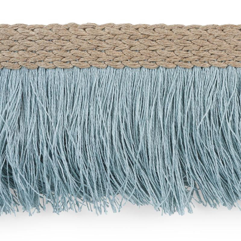 Braided Linen Fringe Sky 76260 by Schumacher Designer Trim Free Spirit - Swanky Fabrics -