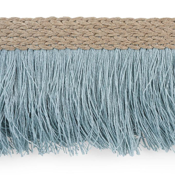Braided Linen Fringe Sky 76260 by Schumacher Designer Trim Free Spirit - Swanky Fabrics -