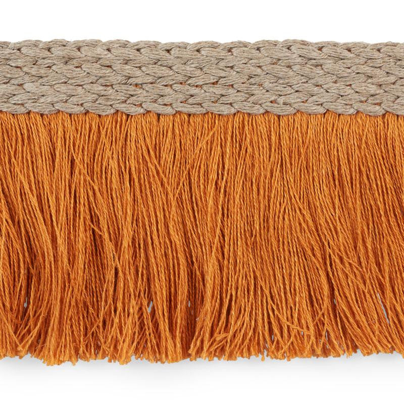 Braided Linen Fringe Orange 76262 by Schumacher Designer Trim Free Spirit - Swanky Fabrics -